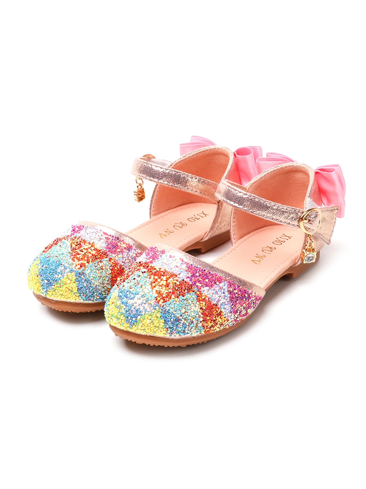 Summer Children Kids Girls Cute Bowknot Bling Sequins Princess Shoes Sandals 