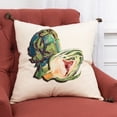 thumbnail image 4 of White Green Embroidered Artichoke Throw Pillow, 4 of 7