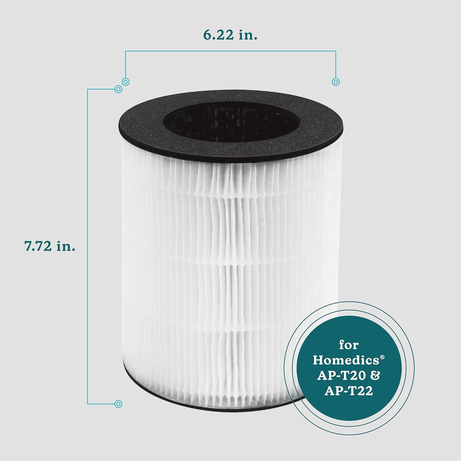 PUREBURG Lot De 2 Filtres HEPA 3 En 1 Compatibles HoMedics TotalClean AP-T20 / AP-T20WT