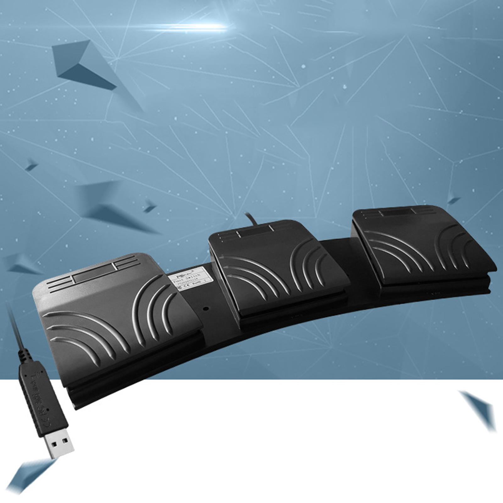 USB Three Foot Switch Combination Key Computer Keyboard Shortcut Key PC Game Foot Pedal for Keyboard PC Laptop