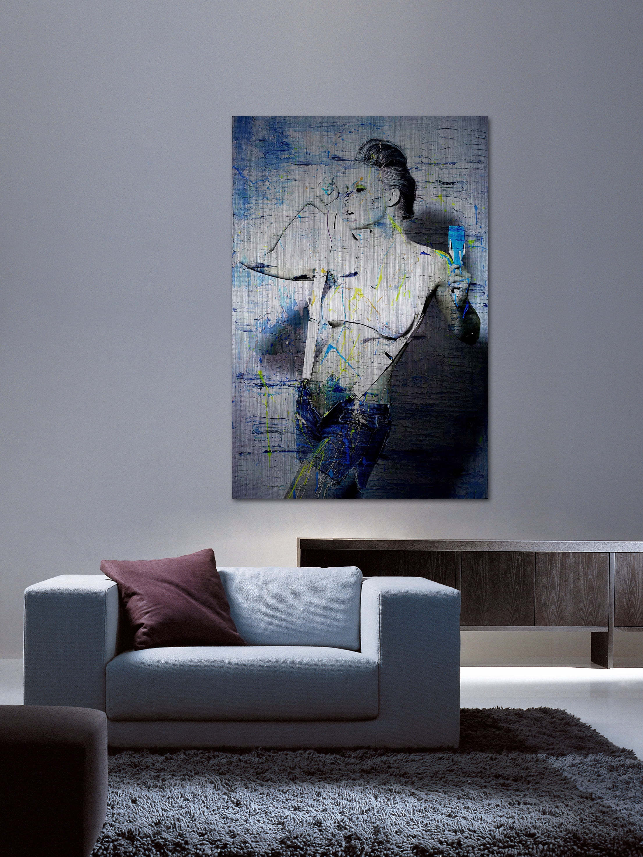 "Suspenders" Painting Print on Brushed Aluminum