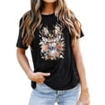 thumbnail image 1 of Men's Casual Short Sleeve T Shirt With Deer Head Print Comfortable Round Neck Tee For Daily Wear Spring Summer Fall Basic Top, 1 of 3
