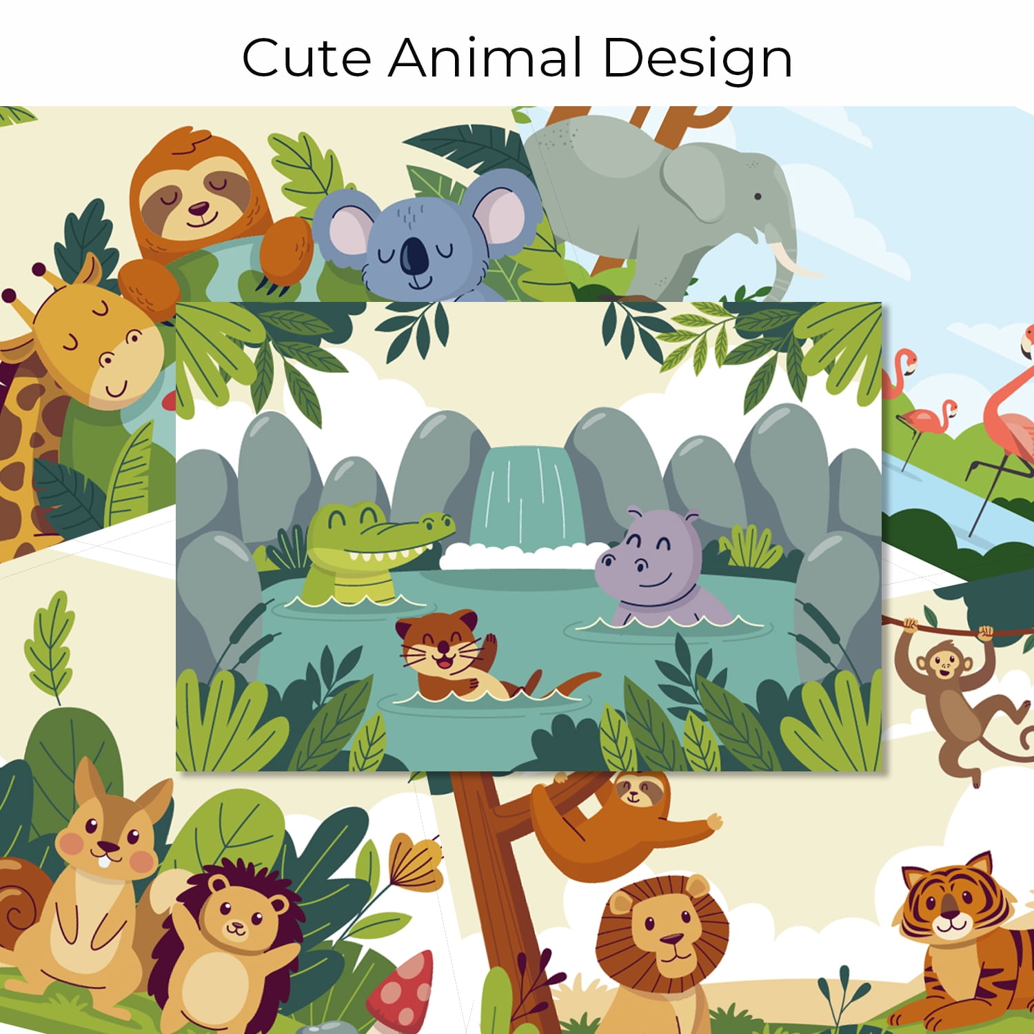 Y YOMA 6 Pack Decorative Hanging File Folders Letter Size, Cute Animal, with 1/5-Cut Tabs
