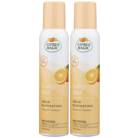 Citrus Magic Natural Odor Eliminating Air Freshener Spray, 100% Natural Citrus Oils, Fresh Orange, 3- Ounce, 2 Pack