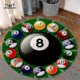 thumbnail image 5 of Billiard 8 Ball Design Non-Slip Rug Round Bathroom Floor Mat for Kids Bedroom & Living Room 120cm Black Carpet, 5 of 5