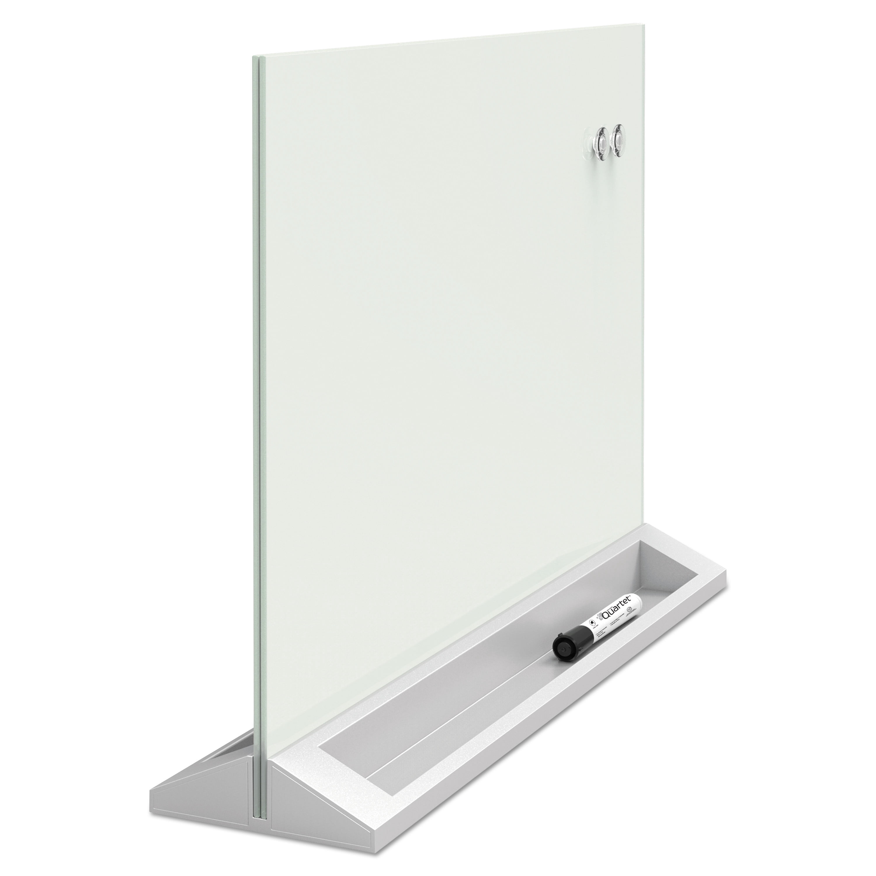 Quartet Desktop Magnetic Glass Dry-Erase Panel, 23" x 17", White -QRTGDP1723W