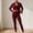 Red, variant on Yoga Set for Women 3 Piece Solid Color Pockets Long Sleeve Workout, Sizes S-Xxl