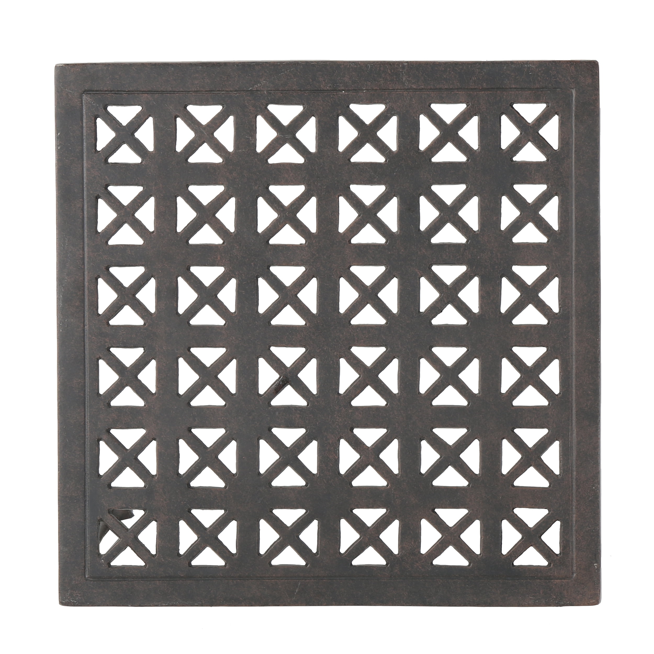 Side Table 18 Inch, Outdoor Cast Aluminum Table for Patio Balcony Garden, Bronze