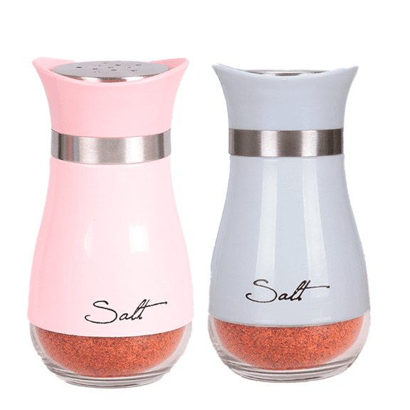 Salt and Pepper Shakers with Adjustable Lids, Modern Home Country Kitchen Decor, Cute Shaker, Stainless Steel Lids
