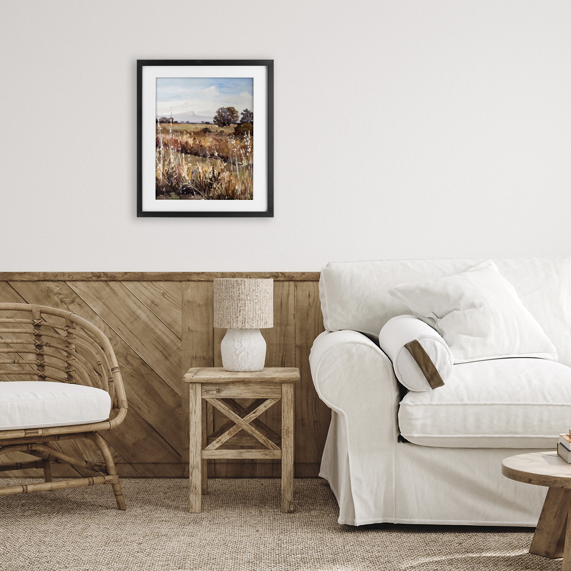 Stupell Industries Peaceful Meadow Expression Black Framed Print Under Glass, design by Alonza Saunders