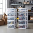 thumbnail image 4 of Homz Plastic 6 Clear Drawer Medium Home Storage Container Tower (2 Pack), 4 of 6
