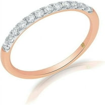 La Joya Lab Grown Diamond Wedding Bands for Women | Solid 10K Rose Gold 1/10 CT. TW. Diamond Rings | Size 6.5