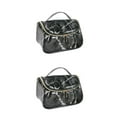 thumbnail image 3 of QualitChoice Pattern Cosmetic Bag Convenient Women Storage Handbag Carrying Pouch Holding Container Travel Makeup Organizer Type 4 2Set, 3 of 6
