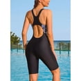 thumbnail image 2 of Women's Boyleg One Piece Swimsuit Racerback Athletic Bathing Suit, 2 of 7