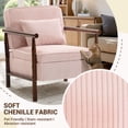 thumbnail image 2 of SESSLIFE Accent Chair with Storage Space, Upholstered Living Room Chairs with Waist Cushion & Wood Frame, Reading Armchair for Bedroom Sunroom, Pink, 2 of 4