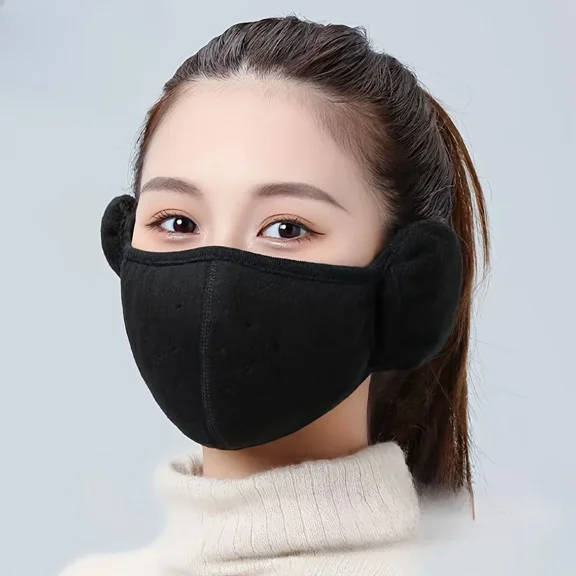 Winter Thermal Mask Earmuffs Solid Color Neutral Cold Resistant Mask Outdoor Cycling Hiking Skiing Mask Male and Female Earplugs