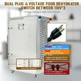 thumbnail image 4 of CERCKER Commercial Food-Dehydrator Machine 22 Trays, Twin 110V Plugs Industrial-Dehydrator Commercial Meat Dryer 2500W Extra Large Capacity 37.5ft² Beef Jerky Maker, 4 of 9