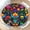 Daily-floral Mexican, variant on Boho Round Fitted Tablecloth with Elastic Edge Orange Bohemian Circle Table Cloth for 48-52" Tables Mandala Colorful Geometric Wipeable Washable Table Cover for Picnic Party Dining Outdoor Decor