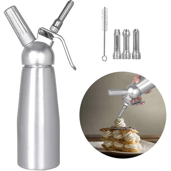 Chantilly Siphon, Kitchen Siphons, Stainless Steel Chantilly Siphon, 3 Stainless Steel Decorating Nozzles