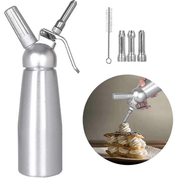 Chantilly Siphon, Kitchen Siphons, Stainless Steel Chantilly Siphon, 3 Stainless Steel Decorating Nozzles