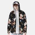 thumbnail image 3 of Pofeuu Lilies Flowers Print Sun Protection Outdoor Lightweight Full Zip UV Cooling Hoodie Long Sleeve Summer Clothing for Outdoor Hiking-Large, 3 of 5