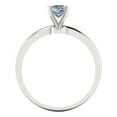 thumbnail image 4 of 0.5 ct Princess Cut Blue Moissanite Solitaire 18K White Gold Womens Engagement Ring, 4 of 5