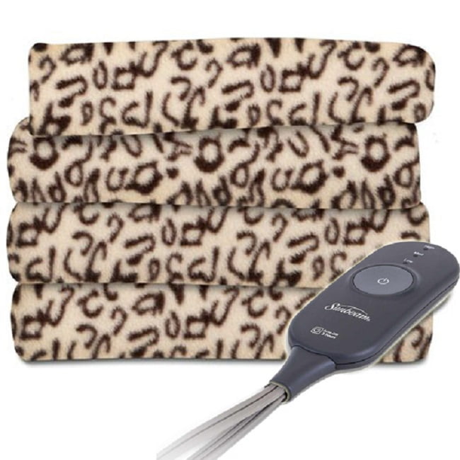 leopard print heated blanket