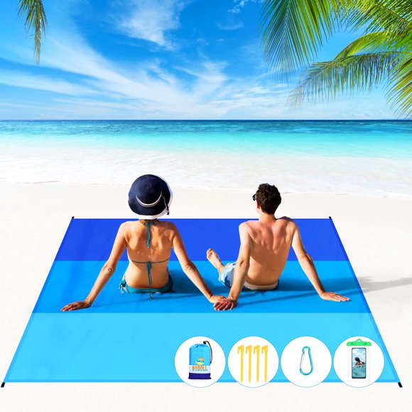 Manta de playa BYDOLL, 305 x 274 cm, impermeable y resistente a la arena