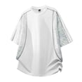 thumbnail image 4 of DeHolifer Men's Swim Shirts Rash Guard Solid Color Short Sleeve Breathable Tees Tops Fishing Tops for Surfing White 5XL, 4 of 8