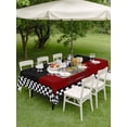 thumbnail image 4 of Outdoor Tablecloths with Umbrella Hole & Zipper, Red Black Chef 54x80 Inch Tablecloth Rectangle, Cartoon Cute Watercolor Cooking Plaid Waterproof Table Cloth, Patio/Pool/Picnic Table Covers, 4 of 8