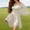 01-Beige, variant on Women's Off Shoulder Bell Long Sleeve Dress, Solid Color Ruched Waist A-Line Short Dress, Vintage Renaissance Style Casual Dress for Party Daily Wear 08-White S