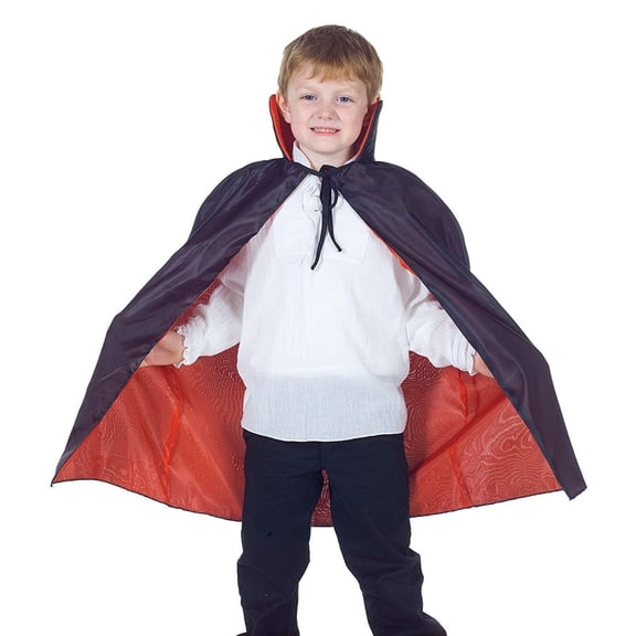 Taffeta Cape, Red/Black Child Costume Accessory