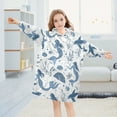 thumbnail image 5 of joogoo Wearable Blanket Hoodie for Mermaid Dolphins Coral Oversized Sherpa Hooded 3-14 YR M, 5 of 7
