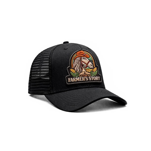 KNITE Gorra Farmer Horse Brown Agro Trucker Hombre Ajustable Estilo Rancho