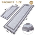 thumbnail image 2 of Buganda kitchen rugs and mats, Sets of 2 Washable Rugs for Kitchen, Non Slip Kitchen Mats for Floor, 17.3"x59"+17.3"x29" Grey, 2 of 9