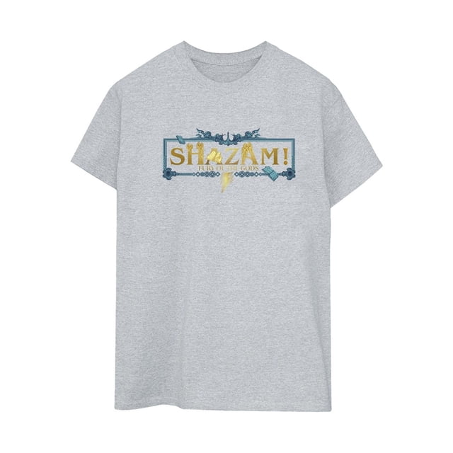 DC Comics Femmes Shazam Fury des Dieux Logo Doré Coton Petit Ami T-Shirt