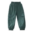 thumbnail image 6 of DJDLJWCJ Boys Cargo Pants 3-13 Multi-Pockets Lightweight School Uniform Pants Elastic Waist Baggy Pants Mint Green Size 8, 6 of 11