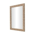 thumbnail image 6 of DecMode 22" x 28" Brown Wall Mirror with Checkered Pattern Frame, 6 of 9