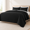 Black-Full/Queen, variant on Aqua Blue Full/Queen Ultra-Soft Lightweight Summer Quilt Set with Cloud Pattern