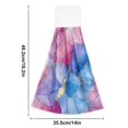 thumbnail image 6 of Yayeee Kitchen Hanging Hand Towels Set of 2 with Loop Bathroom Absorbent Tie Towel, Watercolor Blue Marble Pattern, 6 of 7