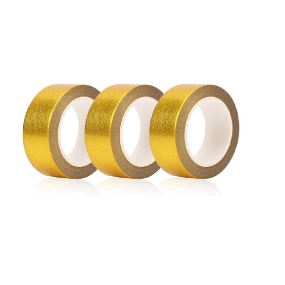 Gold Tape Washi for Wall Decor 3 Rolls 0.59 In × 49 Ft