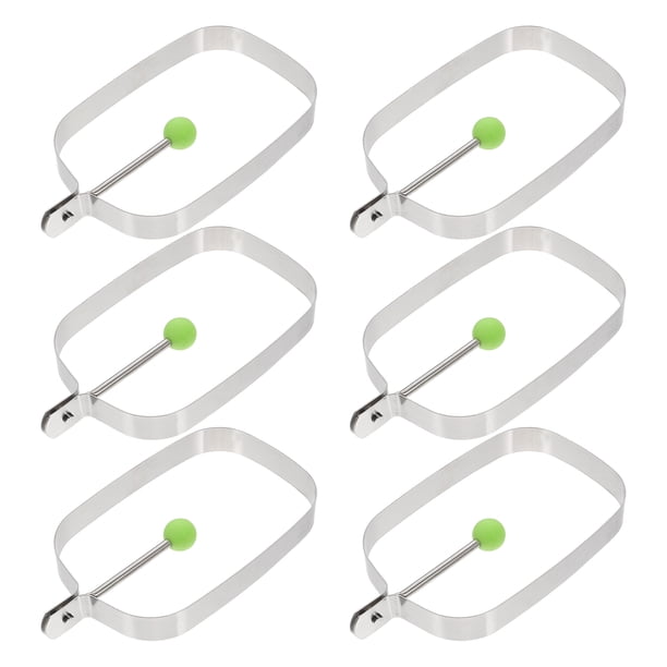 EeaseMX 6 moldes cuadrados antiadherentes para freír huevos (plateados)