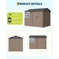 thumbnail image 3 of COZONY 6' x 8' Outdoor Storage Shed - Sturdy Metal Building with Windows & Lockable Doors for Garden, Backyard, Poolside, Lawn, 3 of 10