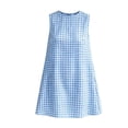 thumbnail image 7 of ClodeEU Women's Plaid Crewneck Sleeveless Dress with Back Zipper ,Casual Summer Midi Dress Light Blue,Women's Plus XXL, 7 of 7