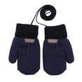 thumbnail image 5 of Bmisegm Winter Gloves Kids Detachable Lanyard Double Layer Thermal Knitted Mittens Soft Cold Weather Handwear Navy, 5 of 5