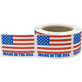 thumbnail image 2 of Made in the USA Flag Labels Red White Blue 2 x 3 Inch Squares 500 Adhesive Stickers, 2 of 3