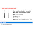 thumbnail image 2 of Rear Strut Assembly Set - Compatible with 1999 - 2003 Mitsubishi Galant 2000 2001 2002, 2 of 2