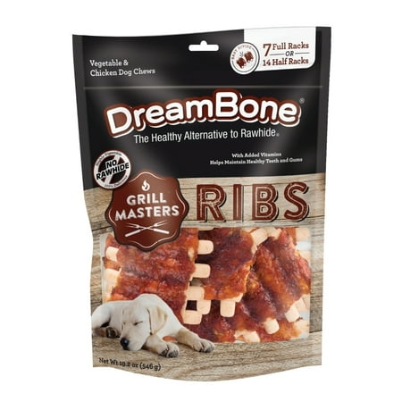 DreamBone Grill Masters Ribs Rawhide-Free Dog Chews, (Best Grilled Chicken Drumsticks)