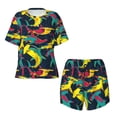 thumbnail image 2 of Yiaed Colorful Sharks Print Short Sleeve Pajama Sets for Women Casual Crew Neck 2 Piece Lounge Sets Women's Short-Sleeved Pajama-, 2 of 5
