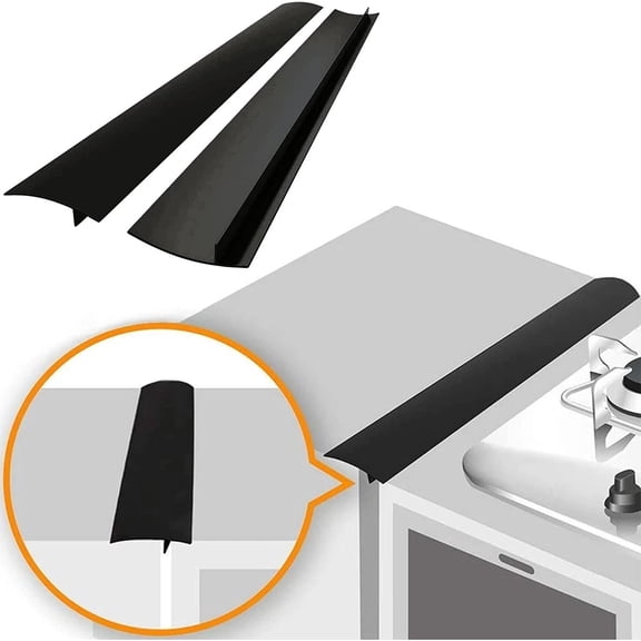 2Pcs Kitchen Silicone Stove Counter Gap Cover Oven Guard Spill Seal Slit Filler